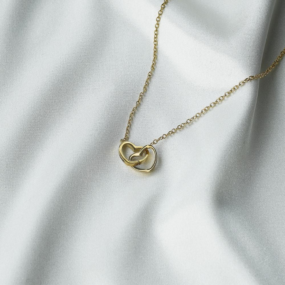 Hearts Together Forever – Engraved Names Necklace