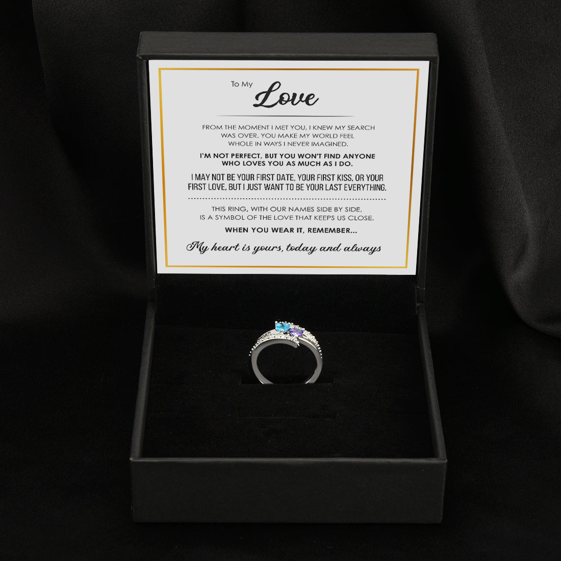 Personalised Birthstone Couples Ring