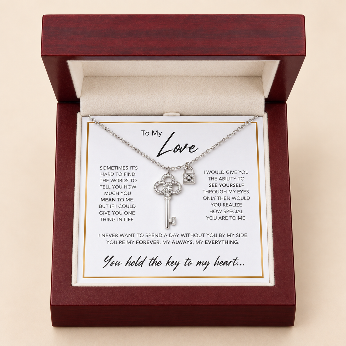 To My Love – The Key To My Heart Necklace
