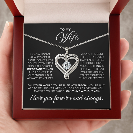 To My Wife – Infinity Heart Necklace