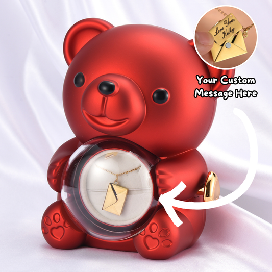 Surprise Teddy Bear Love Letter Necklace