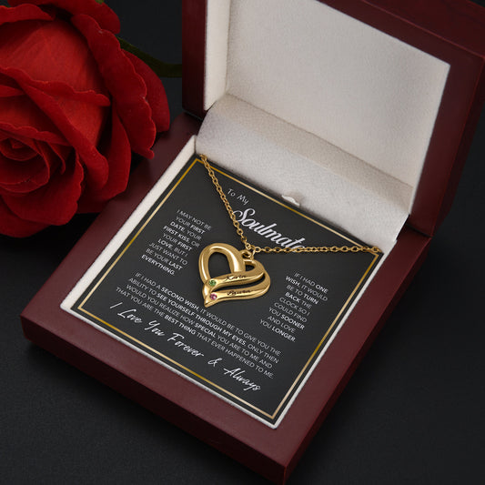 Custom Names & Birthstones Heart Necklace