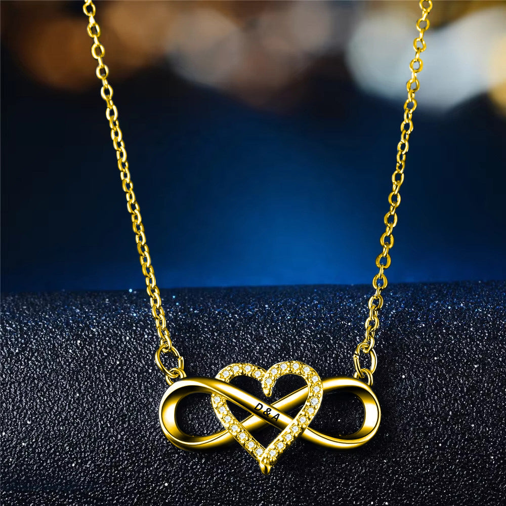 Forever Love – Initials Infinity Heart Necklace