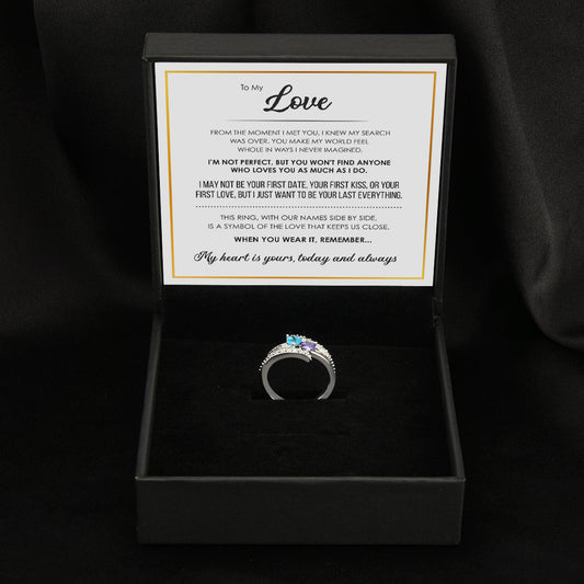 Personalised Birthstone Couples Ring