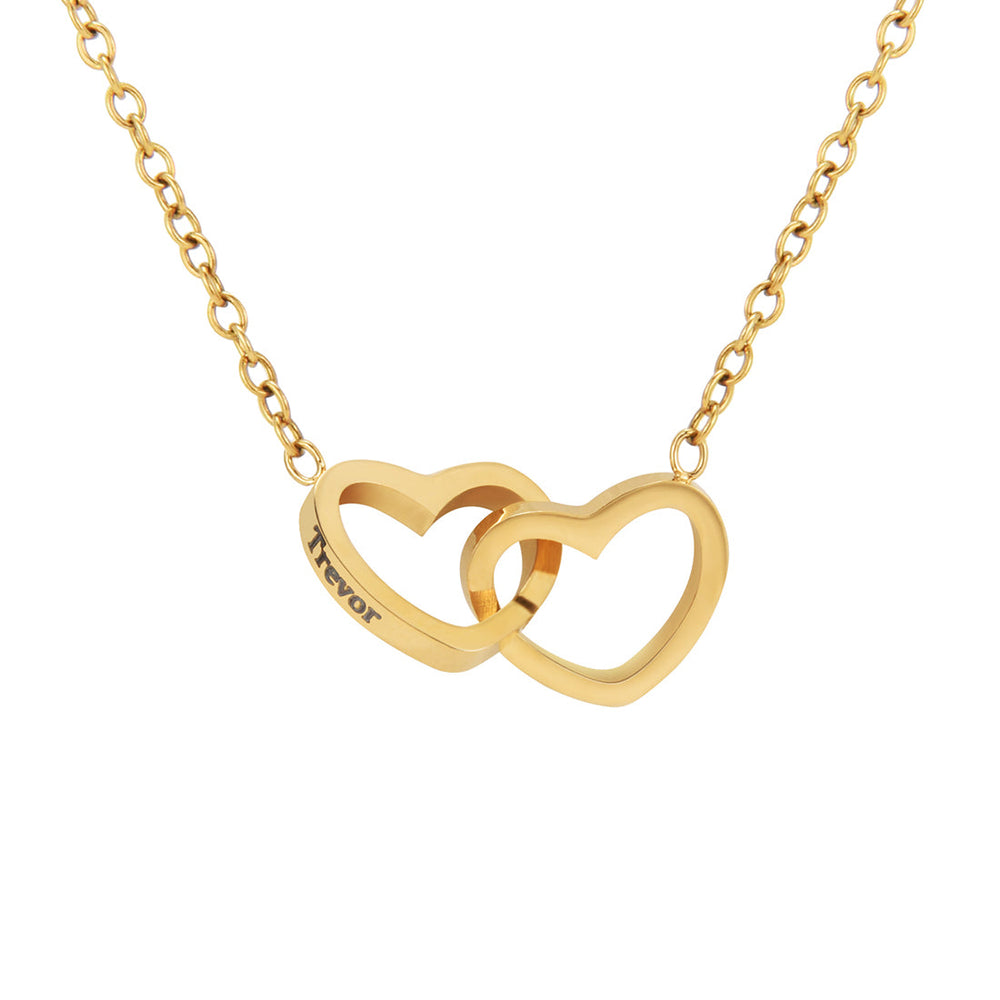 Two Hearts, One Love – Engraved Necklace