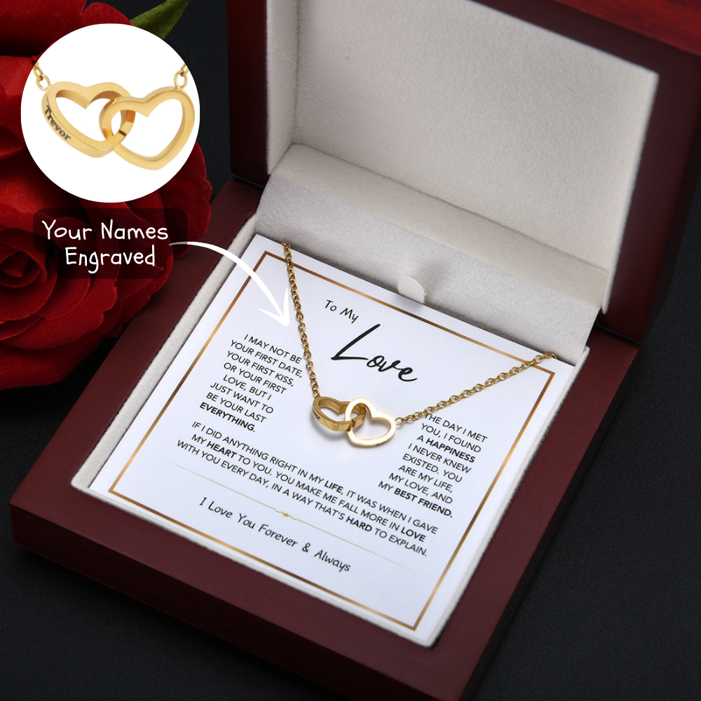 Hearts Together Forever – Engraved Names Necklace