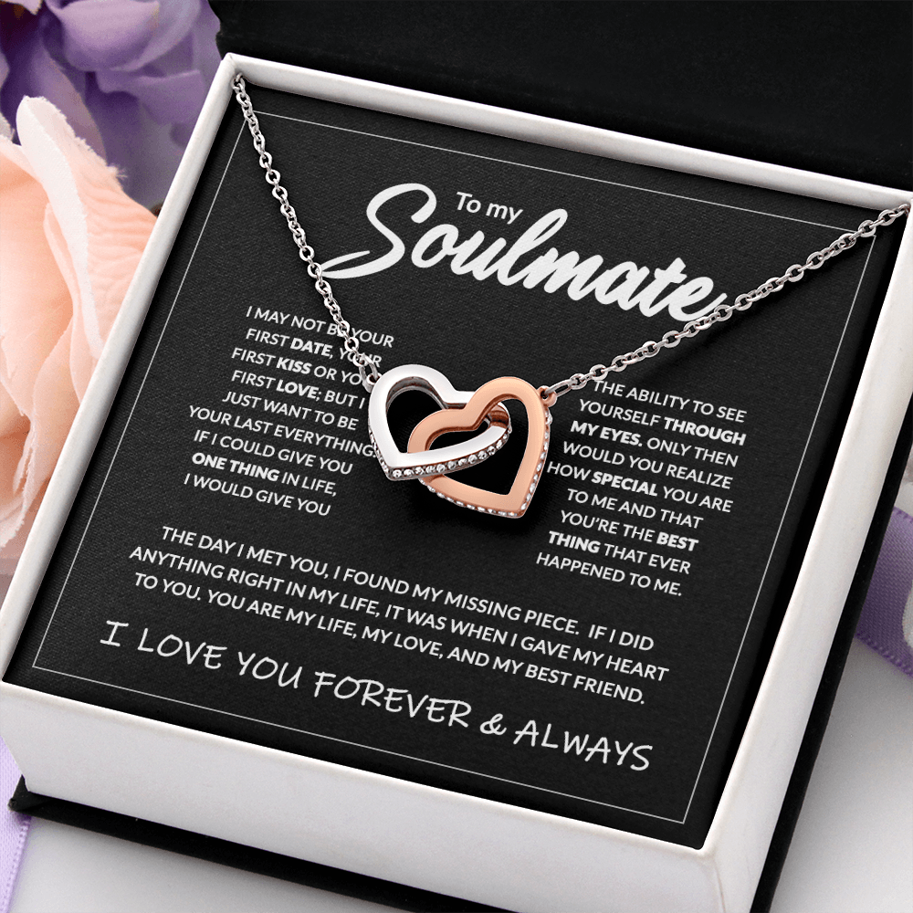 To My Soulmate – Interlocking Heart Necklace