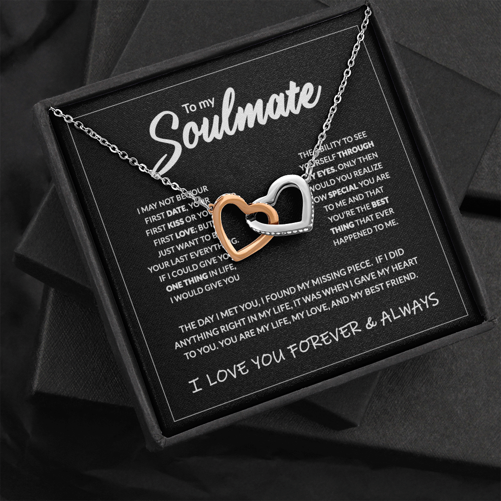 To My Soulmate – Interlocking Heart Necklace