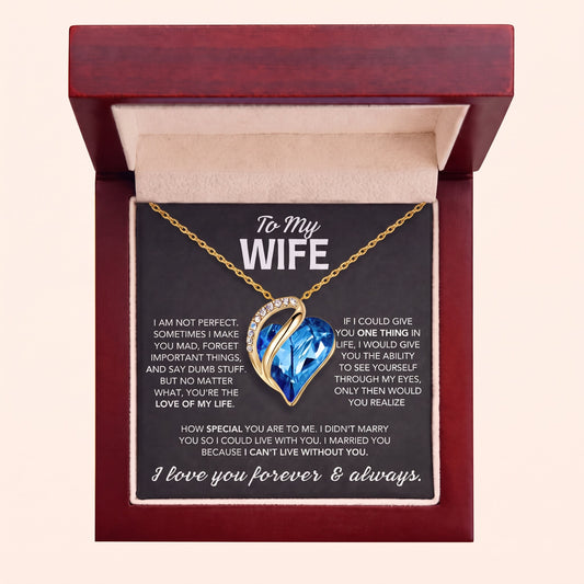 To My Wife – Heart Crystal Necklace